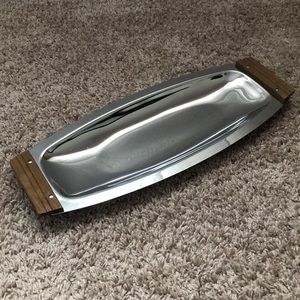 KROMEX Vintage Wood and Metal Tray